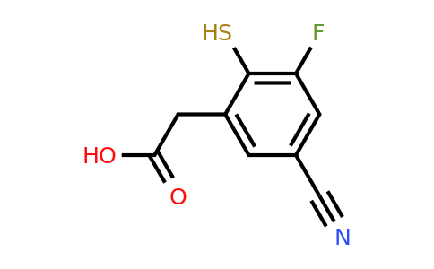 1807294-65-0 | 5-Cyano-3-fluoro-2-mercaptophenylacetic acid