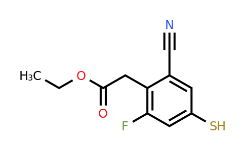 Ethyl 2-cyano-6-fluoro-4-mercaptophenylacetate