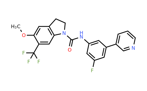 181629-93-6 | N-(3-Fluoro-5-(pyridin-3-yl)phenyl)-5-methoxy-6-(trifluoromethyl)indoline-1-carboxamide