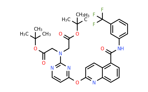 1956327-19-7 | Di-tert-butyl 2,2'-((4-((5-((3-(trifluoromethyl)phenyl)carbamoyl)quinolin-2-yl)oxy)pyrimidin-2-yl)azanediyl)diacetate