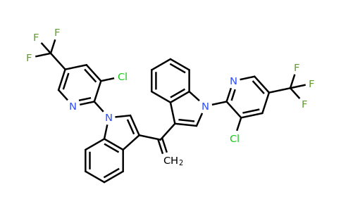 338393-40-1 | 1-[3-Chloro-5-(trifluoromethyl)pyridin-2-yl]-3-(1-{1-[3-chloro-5-(trifluoromethyl)pyridin-2-yl]-1H-indol-3-yl}ethenyl)-1H-indole