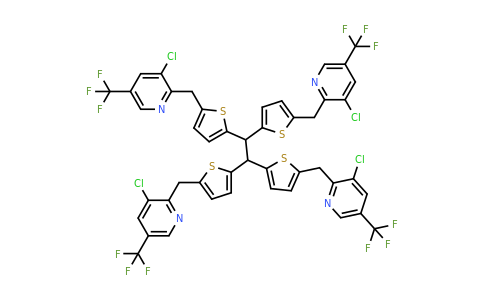 338411-93-1 | 3-Chloro-5-(trifluoromethyl)-2-({5-[1,2,2-tris(5-{[3-chloro-5-(trifluoromethyl)pyridin-2-yl]methyl}thiophen-2-yl)ethyl]thiophen-2-yl}methyl)pyridine