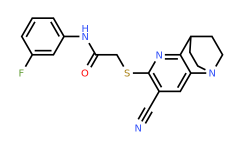 2-((7-Cyano-3,4-dihydro-2H-1,4-ethano-1,5-naphthyridin-6-yl)thio)-N-(3-fluorophenyl)acetamide