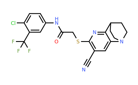 N-(4-chloro-3-(trifluoromethyl)phenyl)-2-((7-cyano-3,4-dihydro-2H-1,4-ethano-1,5-naphthyridin-6-yl)thio)acetamide