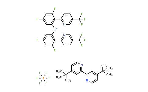 870987-63-6 | Bis[3,5-Difluoro-2-[5-(trifluoromethyl)-2-pyridyl]phenyl]iridium(1+); 4-tert-butyl-2-(4-tert-butyl-2-pyridyl)pyridine; hexafluorophosphate