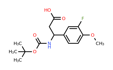 886506-21-4 | 3-((tert-Butoxycarbonyl)amino)-3-(3-fluoro-4-methoxyphenyl)propanoic acid