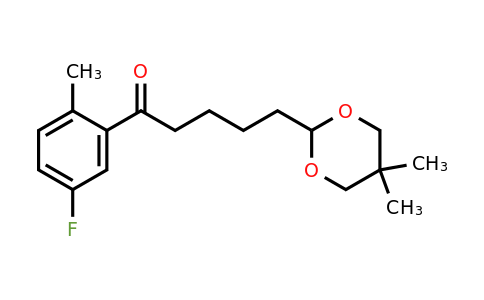 898755-98-1 | 5-(5,5-Dimethyl-1,3-dioxan-2-yl)-5'-fluoro-2'-methylvalerophenone