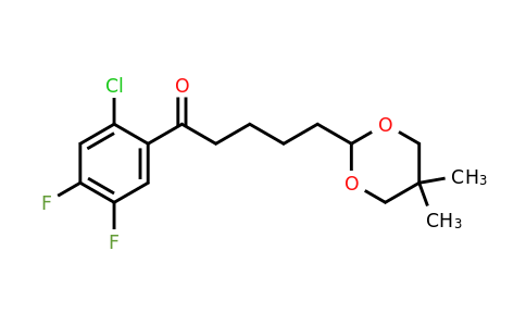 898757-35-2 | 2'-Chloro-4',5'-difluoro-5-(5,5-dimethyl-1,3-dioxan-2-yl)valerophenone