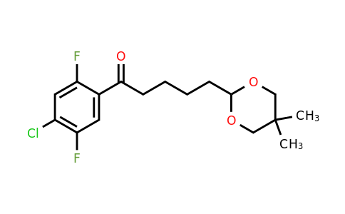 898757-44-3 | 4'-Chloro-2',5'-difluoro-5-(5,5-dimethyl-1,3-dioxan-2-yl)valerophenone