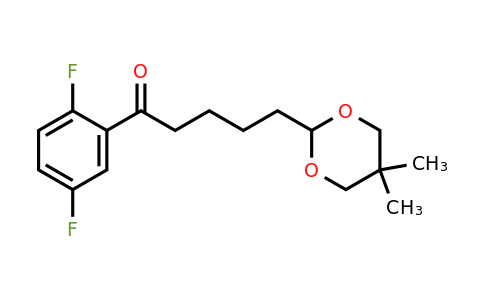 898786-90-8 | 2',5'-Difluoro-5-(5,5-dimethyl-1,3-dioxan-2-yl)valerophenone