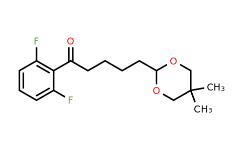 898786-95-3 | 2',6'-Difluoro-5-(5,5-dimethyl-1,3-dioxan-2-yl)valerophenone